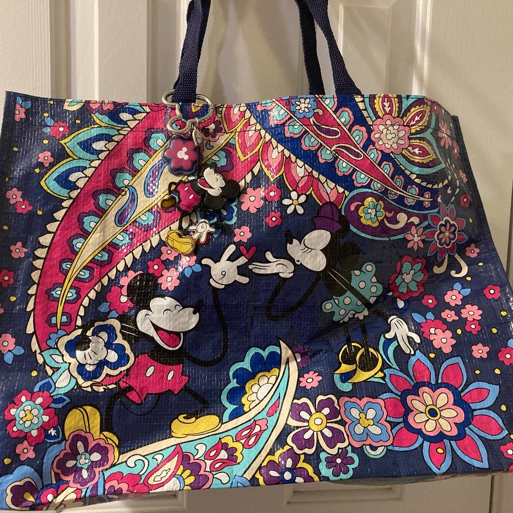 Vera Bradley Reusable Bag and Mickey Keychain